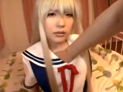 ク●ナドの智代みたいなコスプレしたパイパン素人JKをハメ撮り→当然中出し